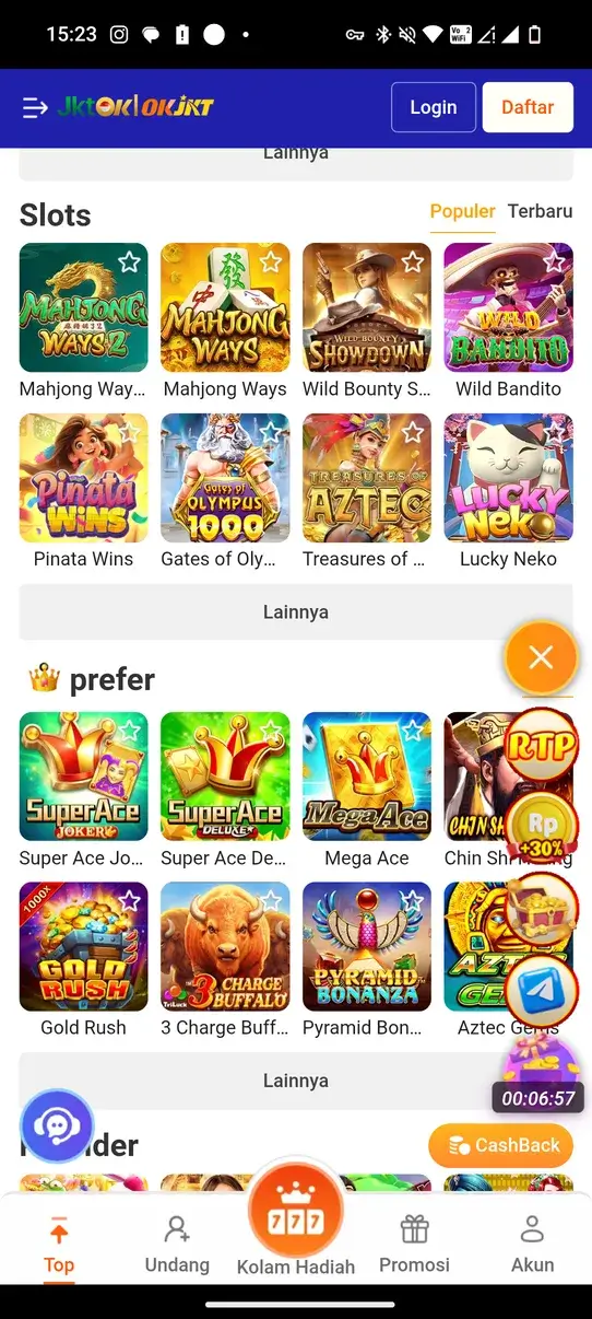 OKJKT APK Screenshot - Halaman Utama